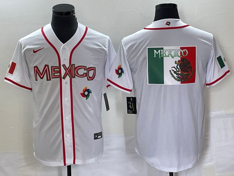 Men 2023 World Cub Mexico Blank White Nike MLB Jersey30